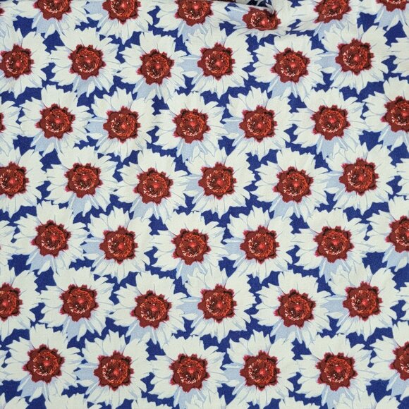 Lands' End Faux Wrap Fit and Flare Sapphire Floral Print Sundress - LP - Picture 7 of 7